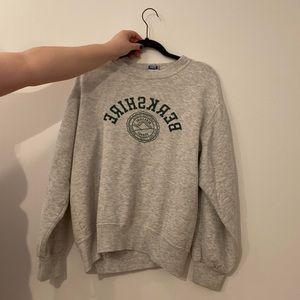 Vintage Grey Sweatshirt with Green Graphic